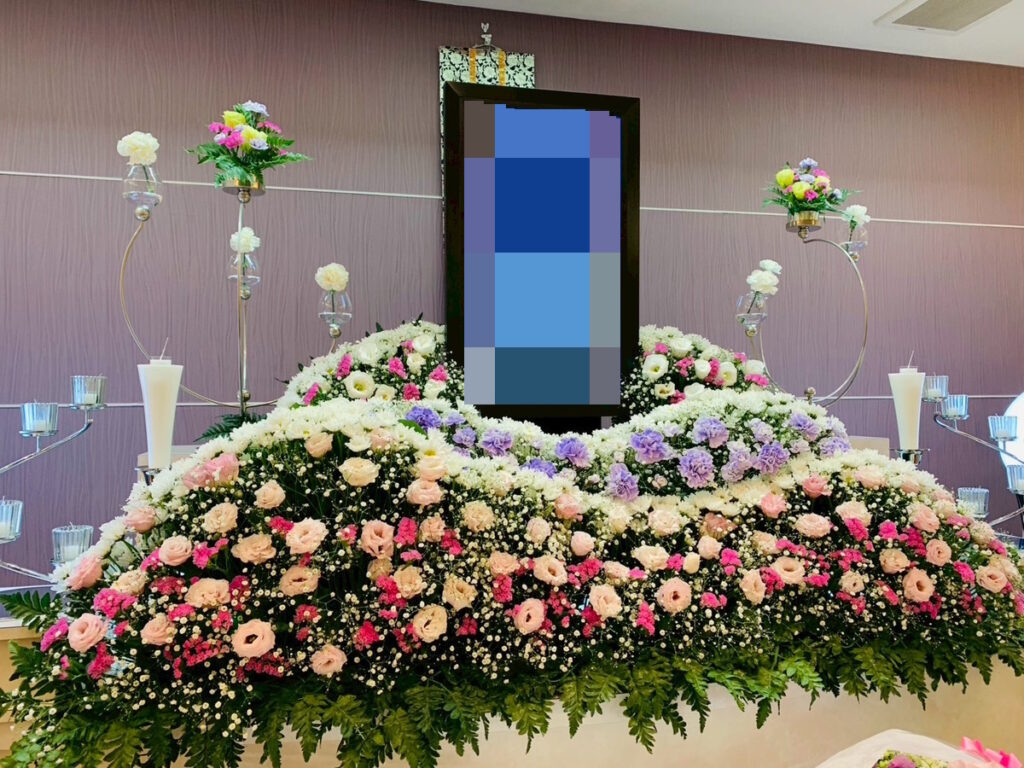 堺市中区で行われた家族葬の葬儀実例として、式の流れや当日の雰囲気が分かる写真です。