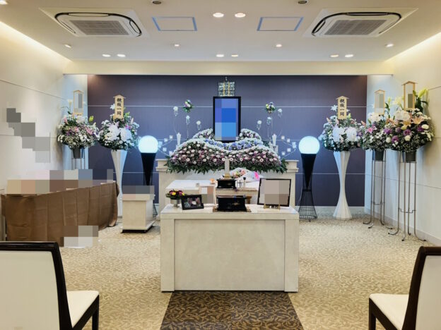 堺市中区で行われた家族葬の葬儀実例として、式の流れや当日の雰囲気が分かる写真です。