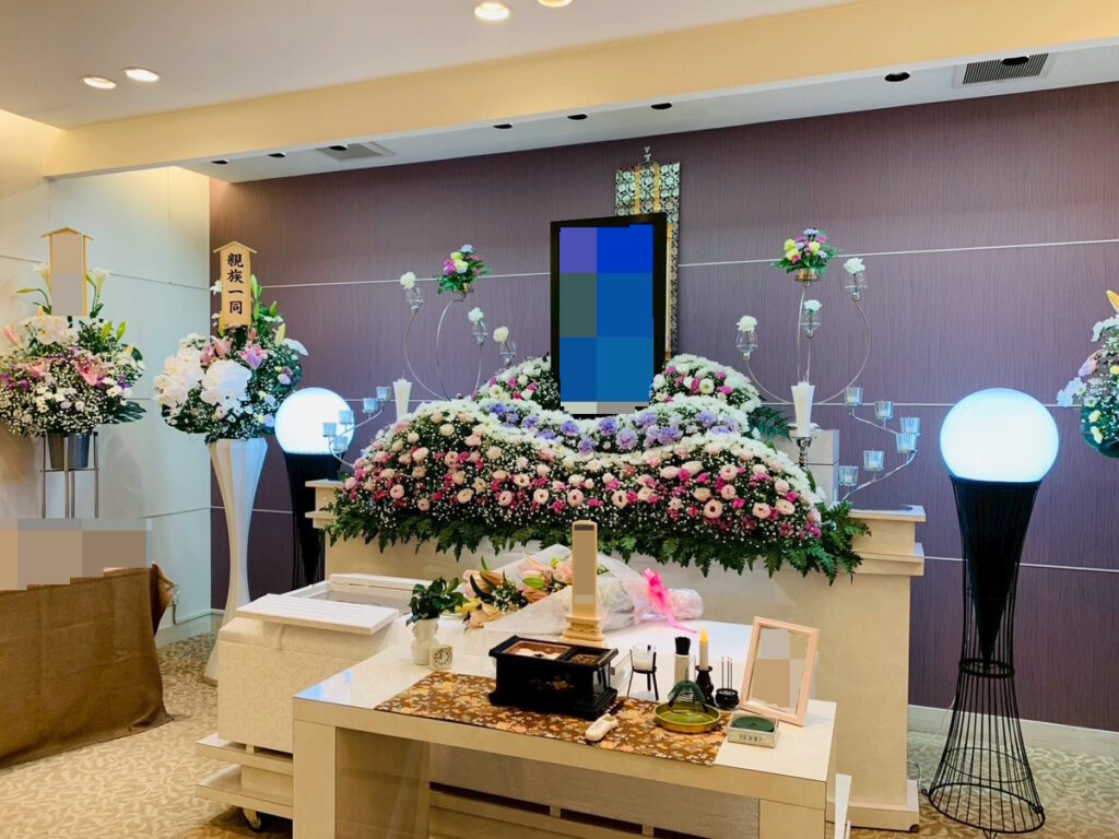 堺市中区で行われた家族葬の葬儀実例として、式の流れや当日の雰囲気が分かる写真です。