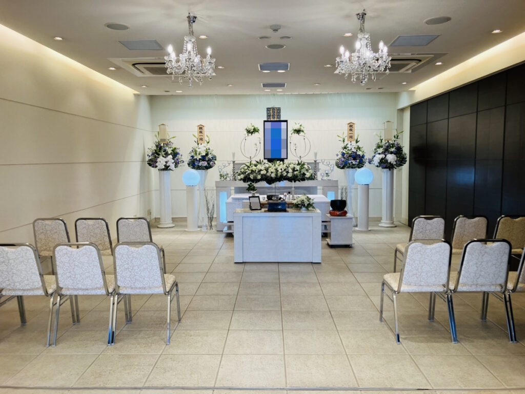 堺市中区で行われた一日葬の葬儀実例として、式当日の流れや会場の雰囲気が分かる写真です。