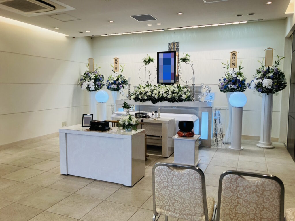 堺市中区で行われた一日葬の葬儀実例として、式当日の流れや会場の雰囲気が分かる写真です。