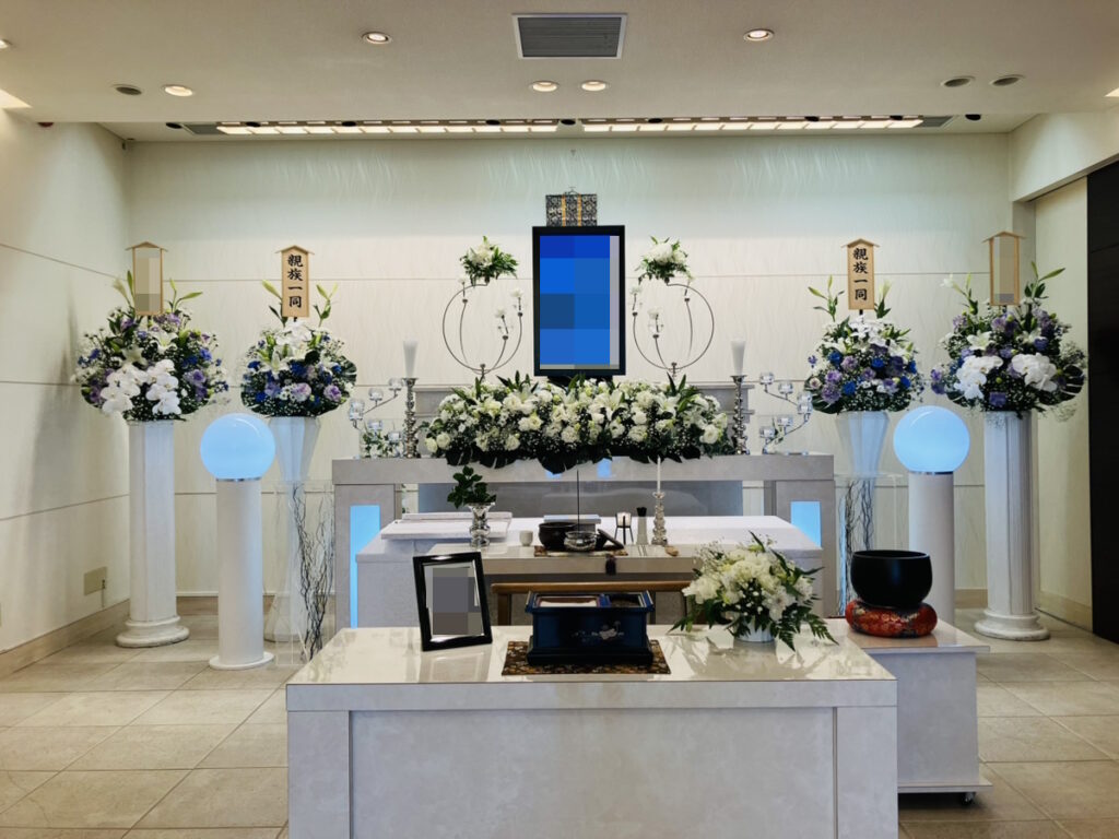 堺市中区で行われた一日葬の葬儀実例として、式当日の流れや会場の雰囲気が分かる写真です。